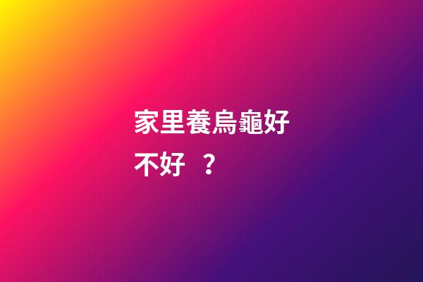 家里養烏龜好不好？
